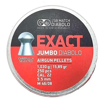 Кулі JSB Exact Jumbo 5.52 мм (1.03 г) 250 шт, важкі, для PCP та Field Target, Чехія
