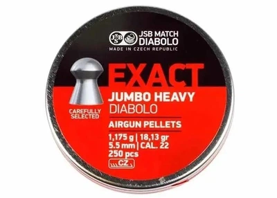 Кулі JSB Exact Jumbo Heavy 5.52 мм (1.175 г) 250 шт, важкі, для потужної пневматики PCP