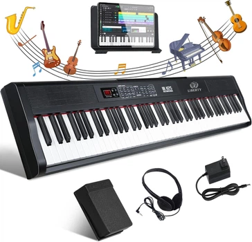 Цифровое пианино Liberty LEP160 BK (педаль, пюпитр, наушники, блок питания). Bluetooth