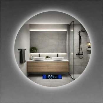 Зеркало круглое LED ML - 07 80×80 см с подсветкой, Smart-дисплеем (часы, температура) и подогревом (антизапотевания)