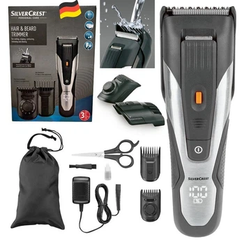 Триммер для бороды Silver Crest SHBS 800 A1, аккумуляторный, 2 насадки, серый