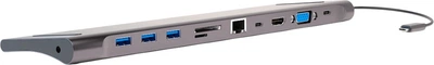 USB-хаб 4smarts 11in1 Universal Tablet and Laptop Stand plus DeX-Mode Grey (4252011900572)