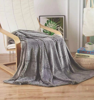 Плед мягкий на диван и кровать Cozy Touch LUX 180х200см (двуспальный), теплый фактурный плед-покрывало Серый