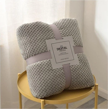 Плед мягкий на диван и кровать Cozy Touch LUX 150х200см (полуторный), теплый фактурный плед-покрывало Серый