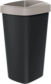 Мусорное ведро Prosperplast Compacta Q прямоугольное 25 л Черное/Мокко (5905197460703)