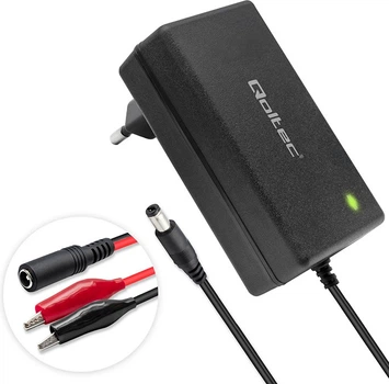 Automatyczna ładowarka Qoltec 12V charger | 2A | 24W | 5.5x2.1 | 1.8 m cable do akumulatora AGM/GEL/STD (5901878526614)