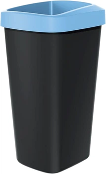 Мусорное ведро Prosperplast Compacta Q прямоугольное 25 л Черное/Голубое (5905197460659)