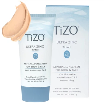TiZO Минеральный солнцезащитный крем для лица и тела тонирующий Ultra Zinc Body & Face Tinted SPF 40 100 г