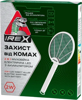 Мухобойка электрическая для уничтожения насекомых iRex 2 в 1 LED с аккумулятором 2 Вт (4820184443570)