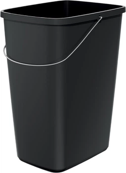Мусорное ведро Prosperplast Compacta Q basic прямоугольное с металлической ручкой 12 л Черное (5905197462479)