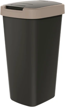 Відро для сміття Prosperplast Compacta Q прямокутне з кришкою 25 л Чорний/Мокко (5905197460871)