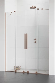 Душові двері RADAWAY Furo Brushed Copper DWD 160 см скло прозоре 10108438-93-01+10111392-01-01