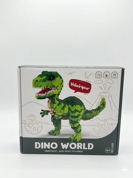 Динозавр Велоцираптор — Конструктор Dino World (Micro-blocks) 1540+(PCS)