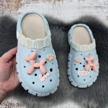 Кроксы женские Gipanis пена бирюзовые с джибитсами 38р (23,7 см) 8394_2