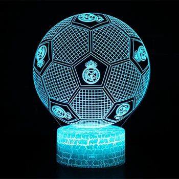 Дитячий нічник для хлопчика та дівчинки 3D LED дитяча настільна лампа, декоративний світильник для дітей від USB, футбольний м'яч