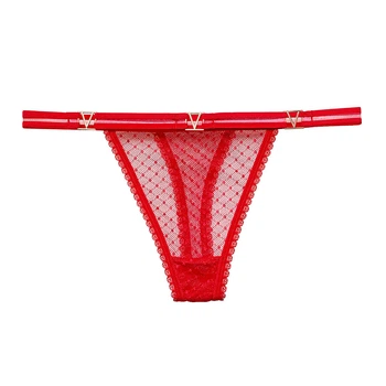 Жіночі прозорі трусики в горошок сексуальна білизна Honey Fashion Accessories XS/S червоний (2-79)