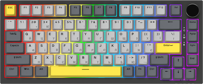 Klawiatura przewodowa Ajazz AK820 Sea Salt Switch RGB USB-C Black (AK820-SS-BGY)