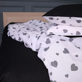 Простирадло MirSon Бязь Kids Time 17-0669 Black and White Love 150х200 см (2200010180589)