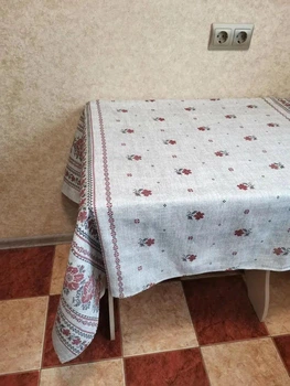 Прямокутна скатертина льон 150х180 см Сірий (Д-am-skatert-N-032-02)