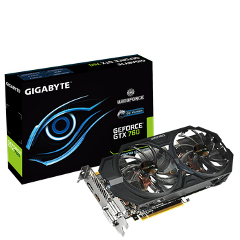 Видеокарта GeForce GTX 760 2GB Gigabyte WindForce OC (GV-N760WF2OC-2GD) Б/У