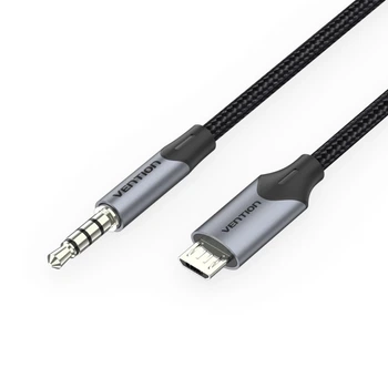 Кабель мультимедийный Micro 5P M to 3.5mm M 1.0m Vention