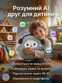 Игрушка с искусственным интеллектом BOBO: Общение, Учеба, Игры. Друг с голосом и Wi-Fi Серый