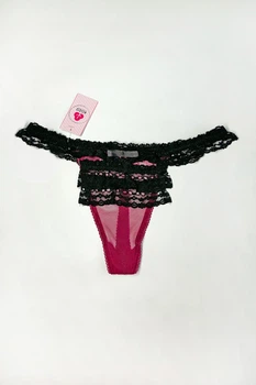 Трусики стринг Koza Underwear 3(M) Бордовый-Черный (134396)