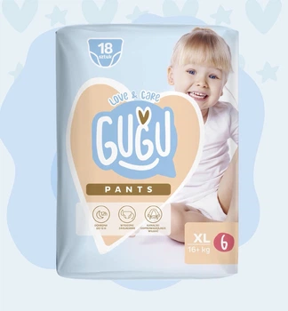 Подгузники-трусики Gugu размер 6 (15+ кг) 18 шт