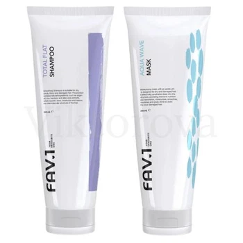 Набір для розгладження та зволоження волосся FAV.1: Шампунь FAV.1 TOTAL FLAT SHAMPOO 250 мл + Маска FAV.1 AQUA WAVE MASK 250 мл