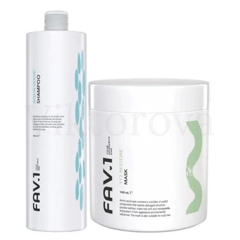 Набор для увлажнения и восстановления волос FAV.1: Шампунь FAV.1 AQUA WAVE SHAMPOO 1000 мл + Маска FAV.1 112 RESTORE MASK 1000 мл