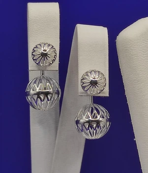 Серебряные серьги "Шарики Ромашка " Shiny ш3б