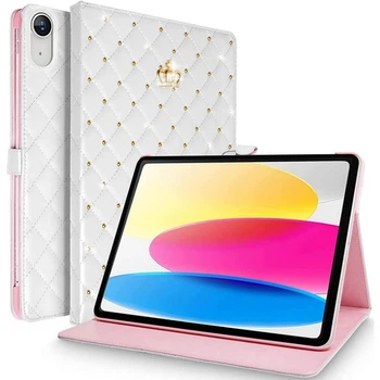 Чехол LuxuryFlip для Apple iPad 11" 2025 (A16) с короной White