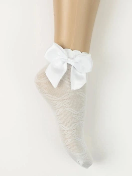 Детские капроновые носки Katamino Azelya ажурные с рисунком и бантом Белые 28-30 / 5-6 лет