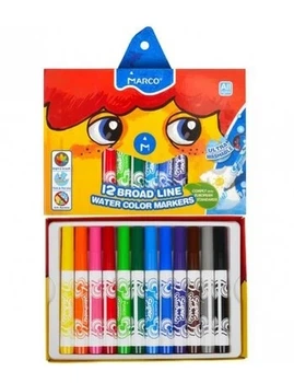 Фломастеры толстые на водной основе Marco" "Super Washable Jumbo" 1632-12, 12 цветов