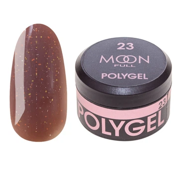 Полигель для наращивания Moon Full Poly Gel №23 бежево-розовый с шиммером, 15 мл.