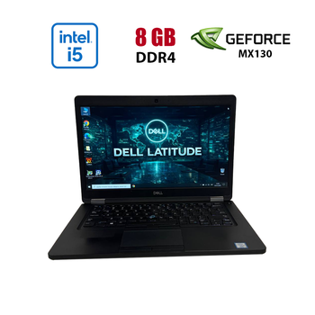 Ноутбук Dell Latitude 5491 / 14" (1920x1080) IPS / Intel Core i5-8400H (4 (8) ядра по 2.5 - 4.2 GHz) / 8 GB DDR4 / 256 GB SSD M.2 / nVidia GeForce MX130, 2 GB GDDR5, 64-bit / WebCam б/у