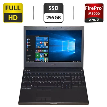 Мобильная рабочая станция Dell Precision M4800 / 15.6" (1920x1080) IPS / Intel Core i7-4710MQ (4 (8) ядра по 2.5 - 3.5 GHz) / 8 GB DDR3 / 256 GB SSD / AMD FirePro M5100, 2 GB GDDR5, 128-bit / WebCam / DVD-ROM б/у