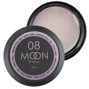 Полигель для ногтей №08 Moon Full Poly Gel 30 мл Молочный с золотым шиммером Полигель для маникюра