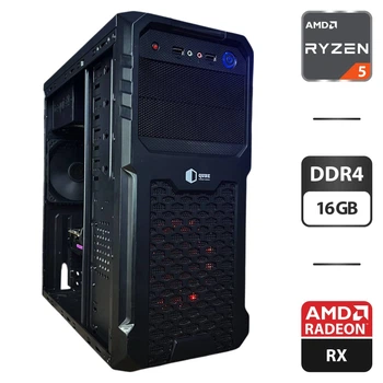 Игровой ПК Qube QB27A Tower / AMD Ryzen 5 1600 (6 (12) ядер по 3.2 - 3.6 GHz) / 16 GB DDR4 / 250 GB SSD + 500 GB HDD / AMD Radeon RX 570, 8 GB GDDR5, 256-bit / 550W б/у
