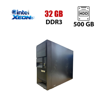 Компьютер Lenovo ThinkServer TS140 Tower / Intel Xeon E3-1226 v3 (4 ядра по 3.3 - 3.7 GHz) / 32 GB DDR3 / 500 GB HDD / Intel HD Graphics P4600 б/у