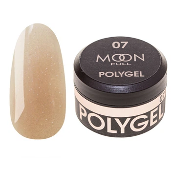 Полигель для наращивания Moon Full Poly Gel №07 молочная бронза с шиммером, 15 мл.