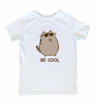 Підліткова футболка для дівчинки Спиногриз Кот Пушин Be cool СПИ-09659 170 см білий