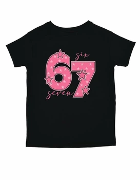 Детская футболка для девочки Спиногрыз Six seven розовый СПИ-09565 122 см черный
