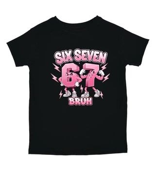 Детская футболка для девочки Спиногрыз Six seven bruh СПИ-09574 110 см черный