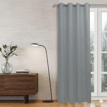Штора на люверсах Decorator серая 145х280