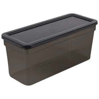 Контейнер для продуктів з кришкою Stenson Мокко 3.6 л 30х12х13.5 см Чорний (PB-956)
