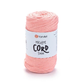 Шнур плетений YarnArt macrame cord персик 3 мм для макраме (№767)