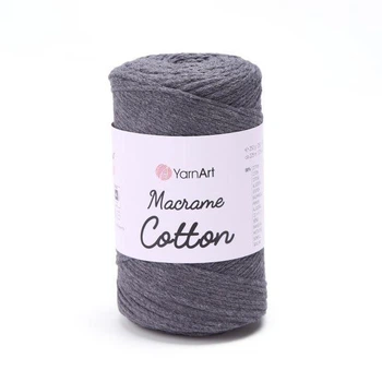Шнур плетений YarnArt macrame cotton 2мм темно-сірий (№758)