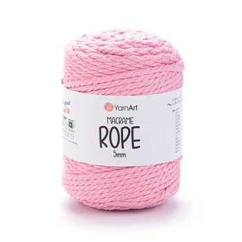 Шнур кручений для макраме YarnArt macrame rope 5мм рожевий 500г (№762)