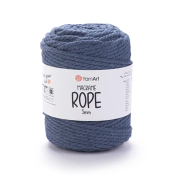 Шнур кручений для макраме YarnArt macrame rope 5мм джинсовий 500г (№761)
